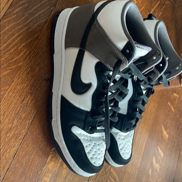 Nike Dunk Custom (Nike By You) Black and White High-Top Sneakers - Picture 1 of 3
